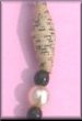  Handrolled paper bead and ivory glass pearl necklace,beads made from vintage newsprint