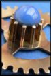 Blue Onyx Gemstone and Brass Cog Clock Part Steampunk Pendant Necklace