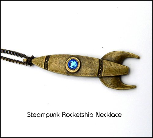 Steampunk Rocket Ship Necklace