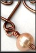 I love Pearls - freshwater pearl and copper heart earrings. Handforged copper hearts each embellished with a beautiful pale honey coloured freshwater pearl. 