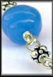 Luscious blue vintage handmade Japanese swirled glass beads linked with solid Bali silver beads on a sterling silver chain